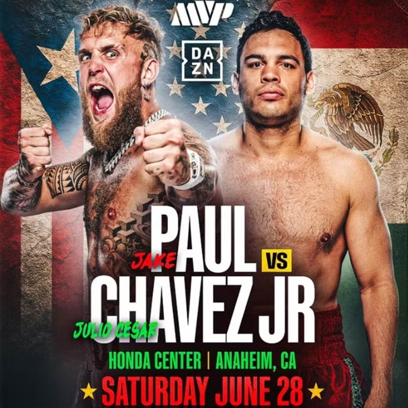 Paul vs Chavez Saturday night June 28th. Watch it here.